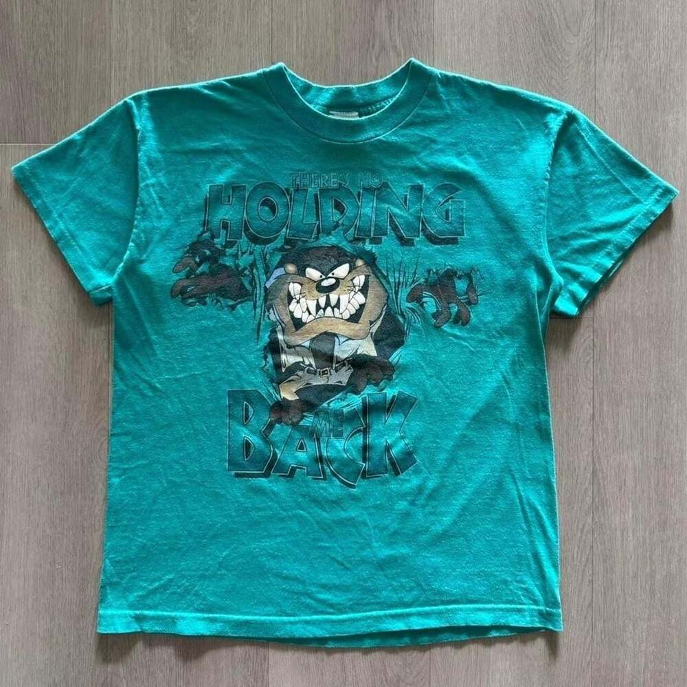 Vintage 90s Looney Tunes Taz Double-Sided T-Shirt Youth L/XL Teal